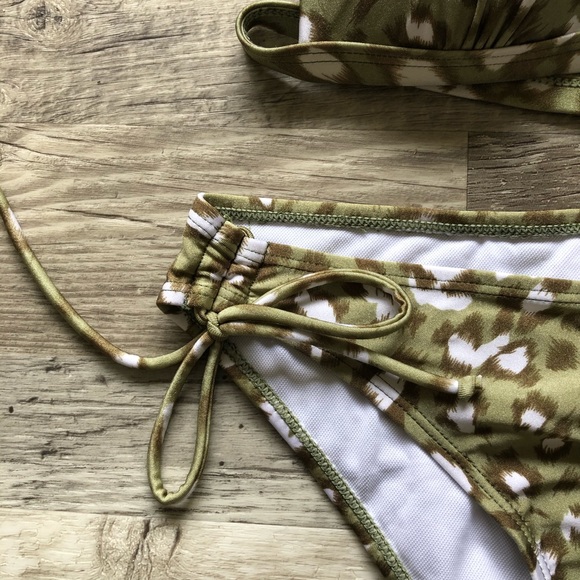 NWT Women’s Green Leopard Print 2 Piece Bikini - Picture 6 of 15